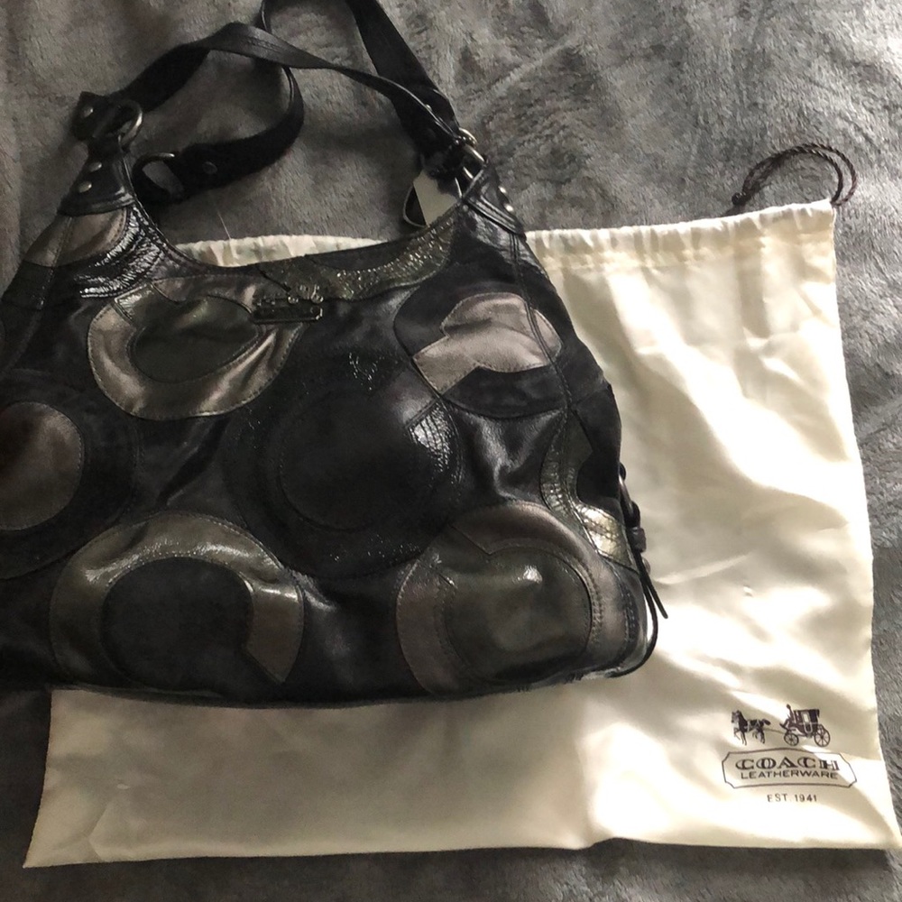 coach inlaid op art maggie shoulder bag (new)